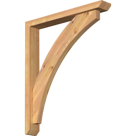 Ekena Millwork Thorton Slat Smooth Bracket w/ Offset Brace, Western Red Cedar, 3 1/2"W x 24"D x 28"H BKT0402X24X28THR06SWR